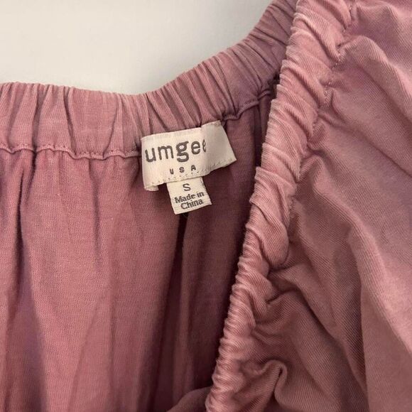 Umgee Mauve Pink Off-Shoulder Ruffle Mini Dress – Burnout Tee Style size small - Picture 7 of 7